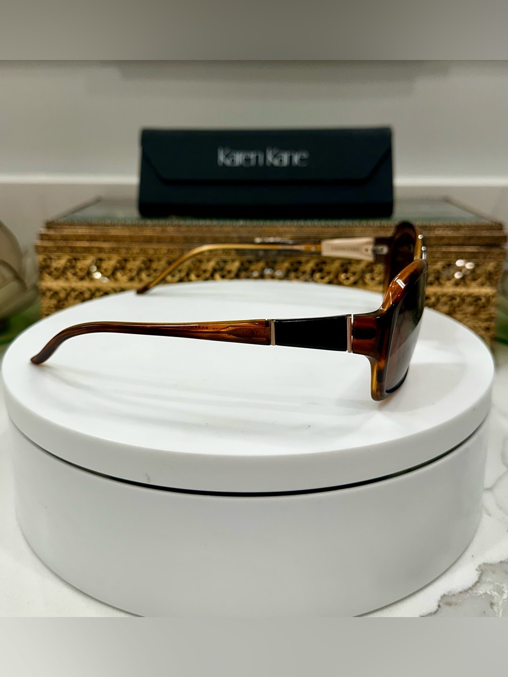 Karen Kane - Dahlia - Tortoiseshell/Honey Sunglasses - VGUC, w/ KK Hard-Case EUC - Picture 4 of 17